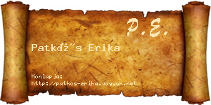 Patkós Erika névjegykártya