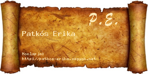 Patkós Erika névjegykártya